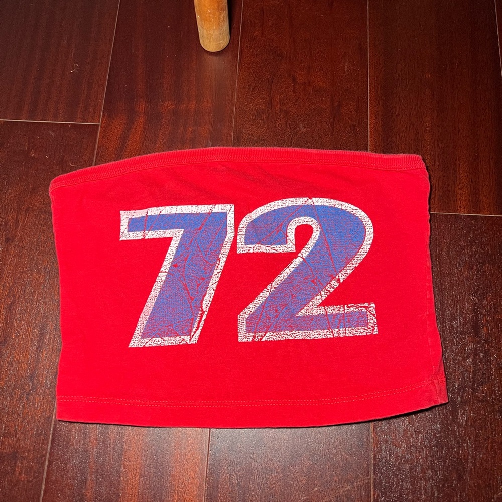 Ecko Unlimited Red Crop Top with‎ Blue Graphic